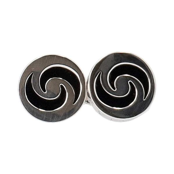 Silver/Lacquer Optical Cufflinks Silver/Black