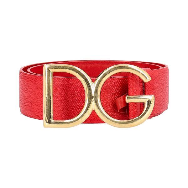 Leather Logo Belt Red - S: 75 (30)