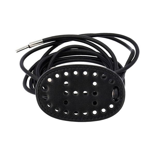 Leather String Wrap Belt Black - S: 80 (32)