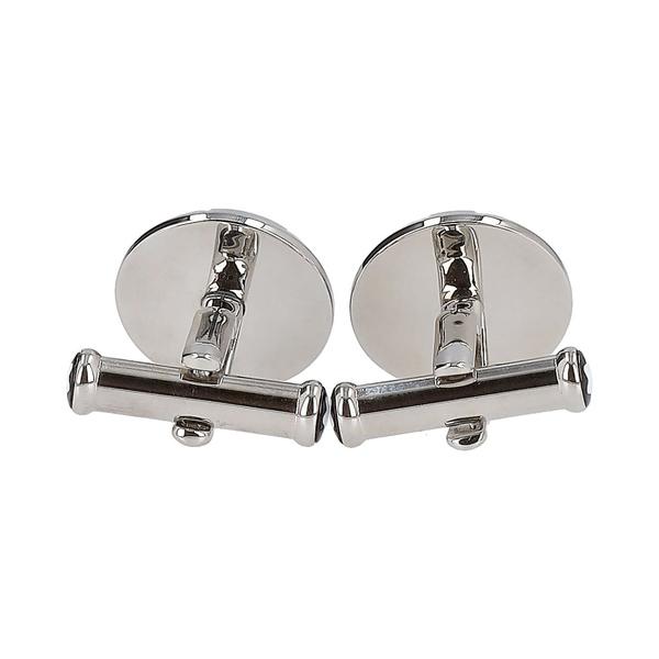 Steel Meisterstuck Lacquer Round Cufflinks Blue