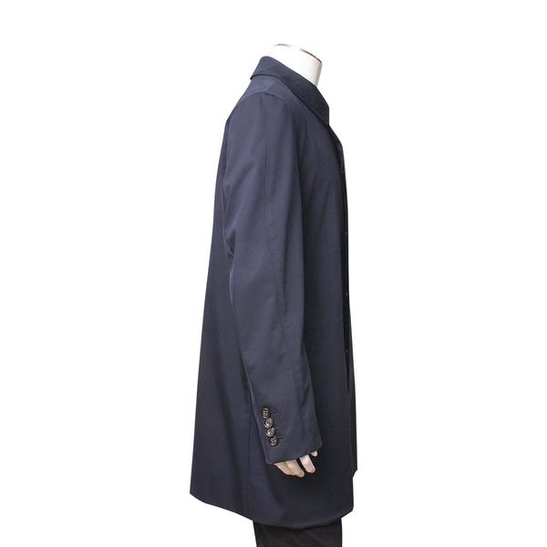 Cotton Blend Mid Length Car Coat Navy