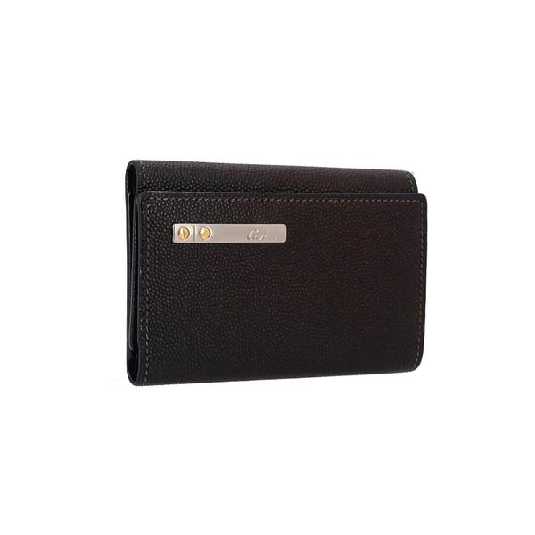 Leather Santos De Cartier Key Holder Black