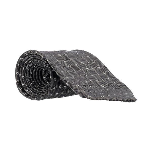 Silk Jacquard Gancini Tie Black