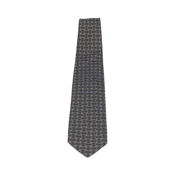 Silk Jacquard Gancini Tie Black