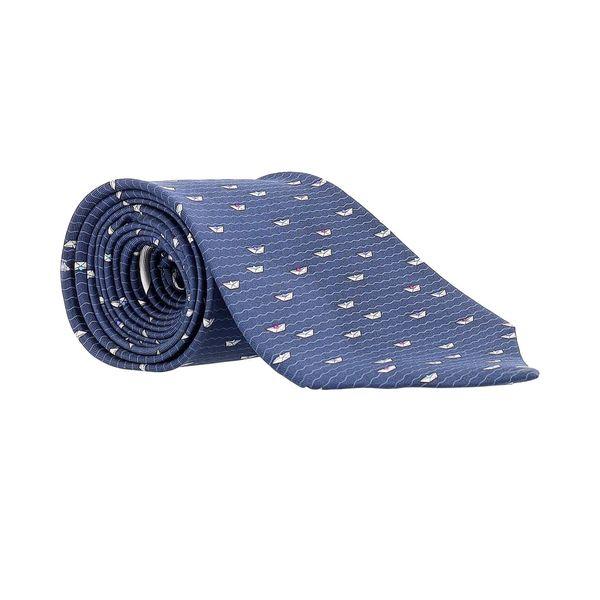 Silk Boat Tie Navy