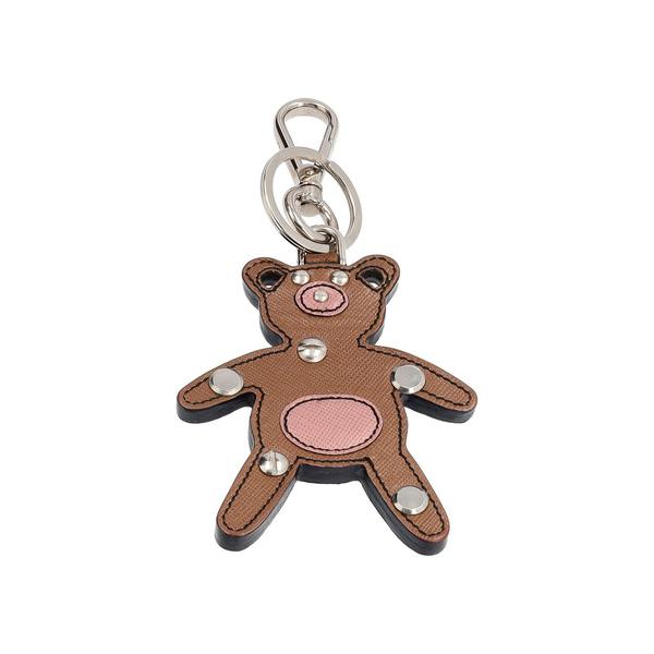 Saffiano Teddy Bear Bag Charm Brown