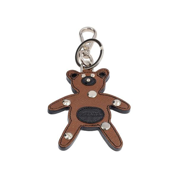 Saffiano Teddy Bear Bag Charm Brown