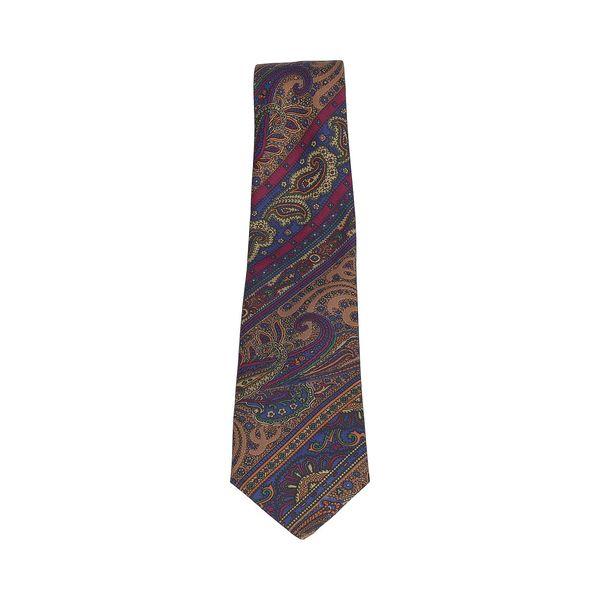 Vintage Silk Paisley Tie Brown/Blue