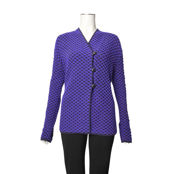 Viscose Blend Cardigan Purple/Black