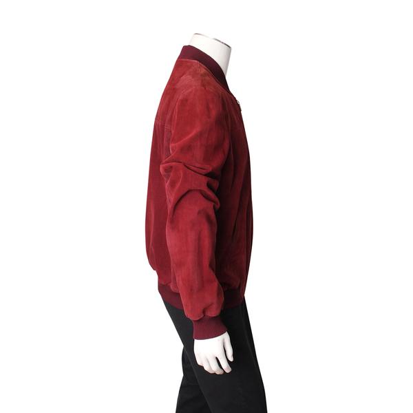 Suede Blouson Jacket Burgundy