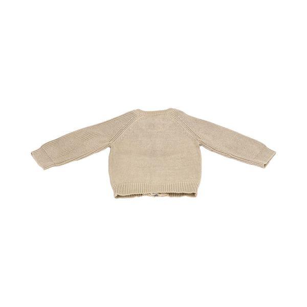 Cotton Kid's Zip Cardigan Beige