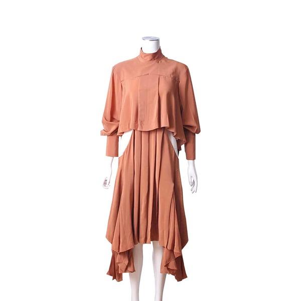 Silk Dress Brown