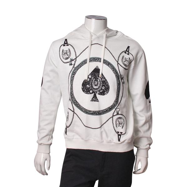 Cotton Ace of Spades Hoodie White