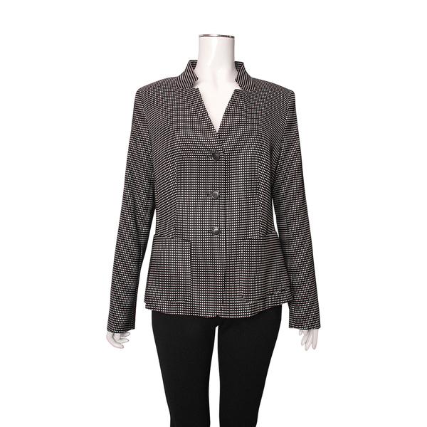 Vintage Wool Blend Check Blazer Black/White