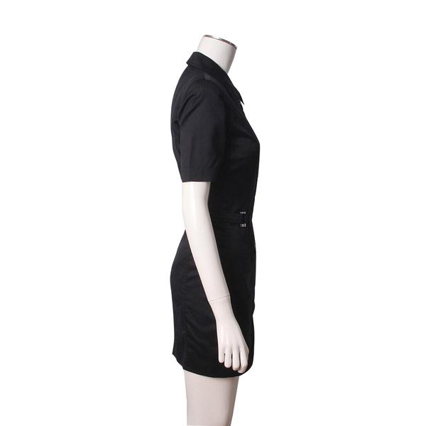 Vintage Cotton Mini Dress Black