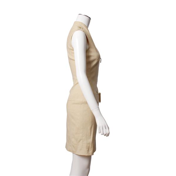 Wool Blend Mini Dress Beige