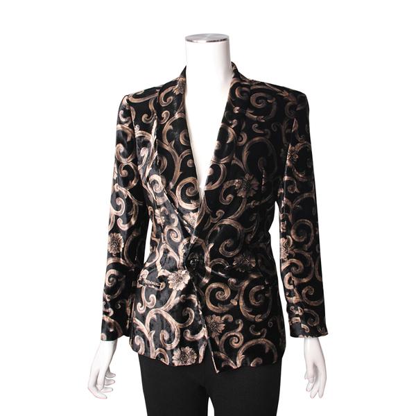 Velvet Blazer Black/Gold