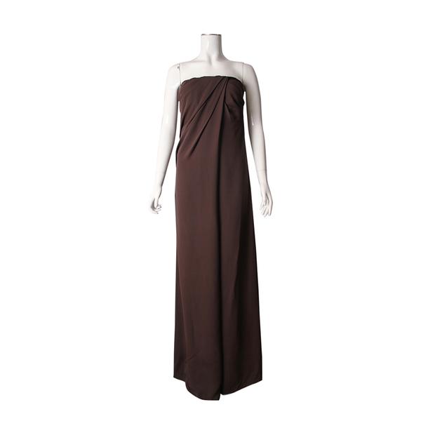 Silk Evening Dress Brown