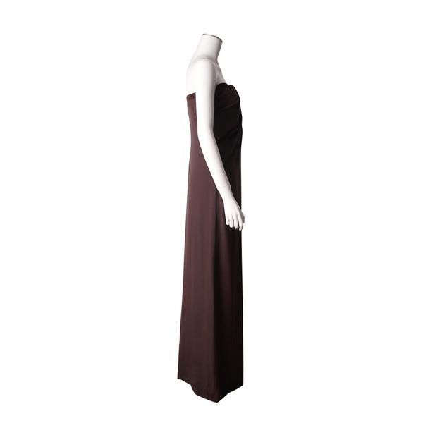 Silk Evening Dress Brown