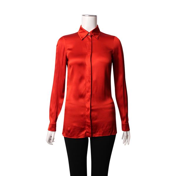 Silk Blend Blouse Burnt Orange