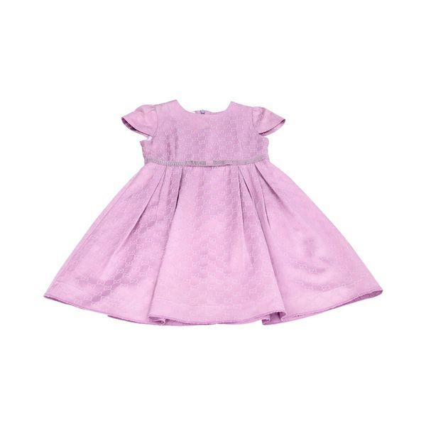 Cotton Blend Kids Dress Purple