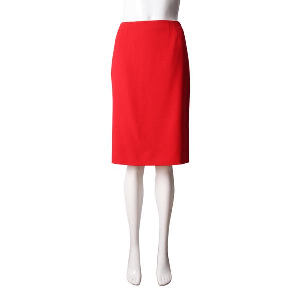 Vintage Wool Pencil Skirt Red