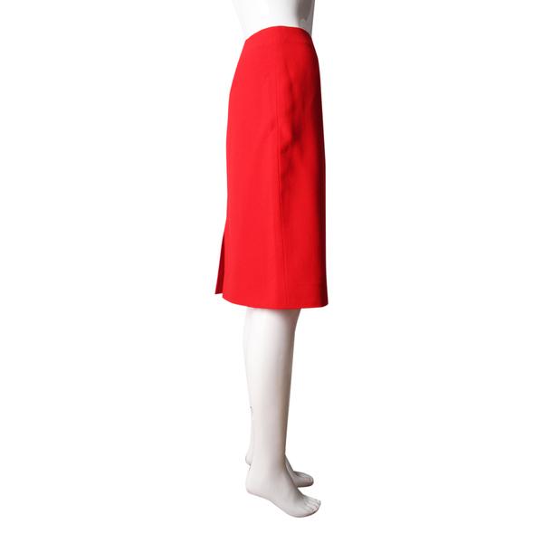 Vintage Wool Pencil Skirt Red