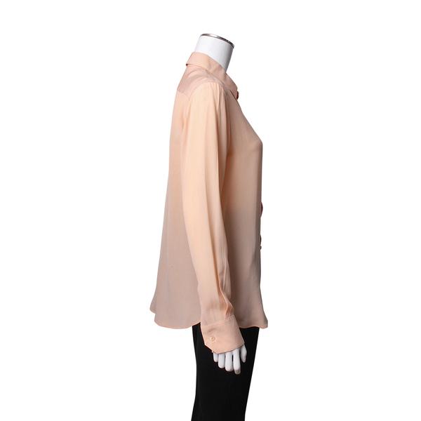 Silk Long Sleeve Shirt Peach