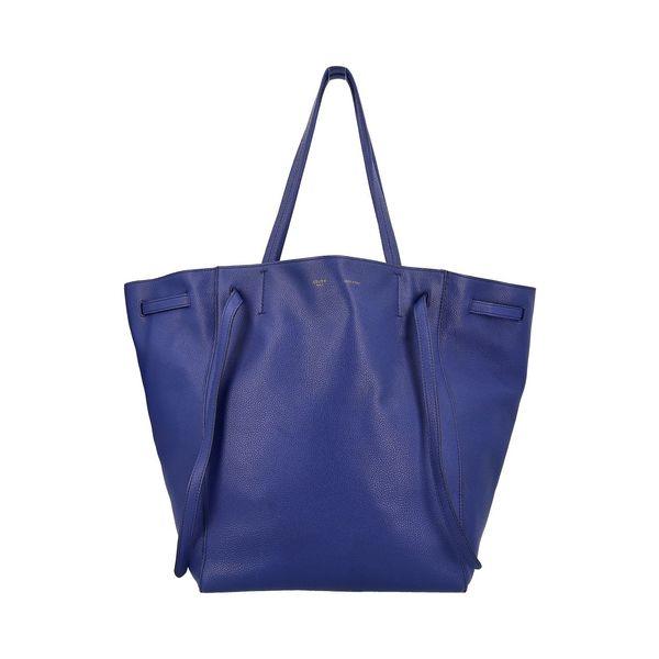 Leather Cabas Phantom Medium Tote Blue