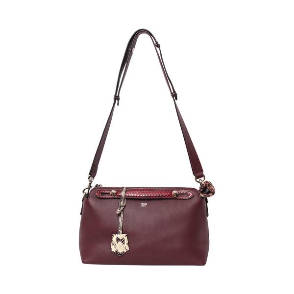 Leather/Snake Skin ByTheWay Shoulder Bag Burgundy