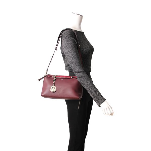 Leather/Snake Skin ByTheWay Shoulder Bag Burgundy