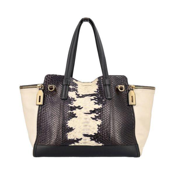 Python Tote Black/Cream