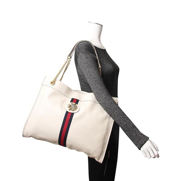 Leather Large Rajah Tote White