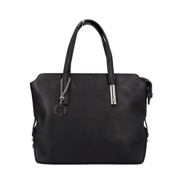 Leather Lady Star Top Handle Bag Black