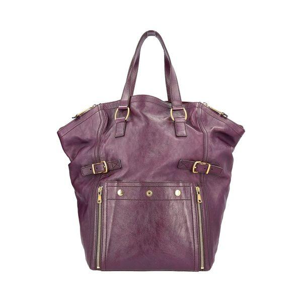 Leather Downtown Large Tote Purple