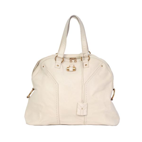 Ivory Leather Muse Top Handle Shoulder Bag