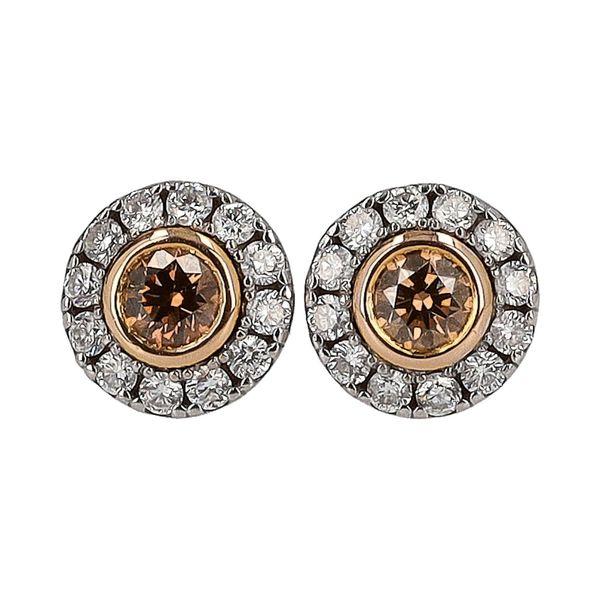 White Gold Cognac Diamond Earrings