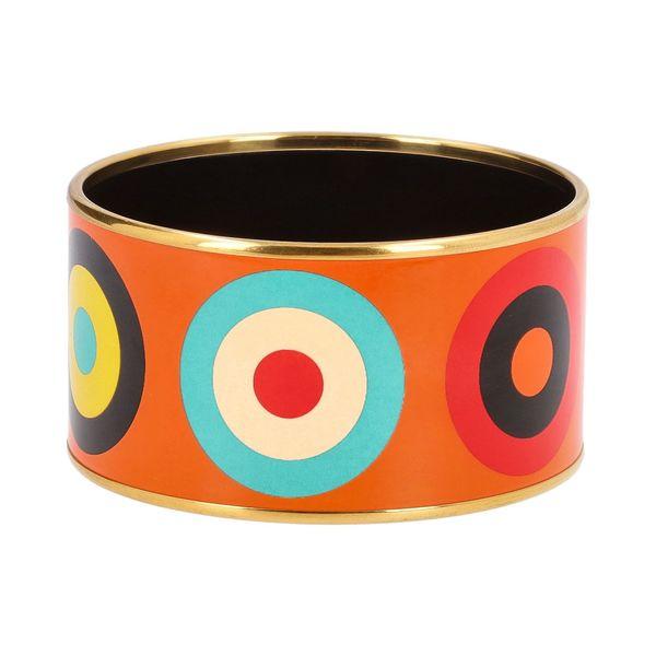 Enamel Dancing Circles Wide Bangle Multicolour