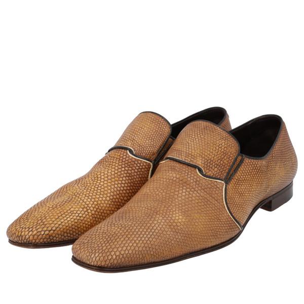 Leather/Lizard Loafers Brown