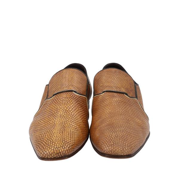 Leather/Lizard Loafers Brown