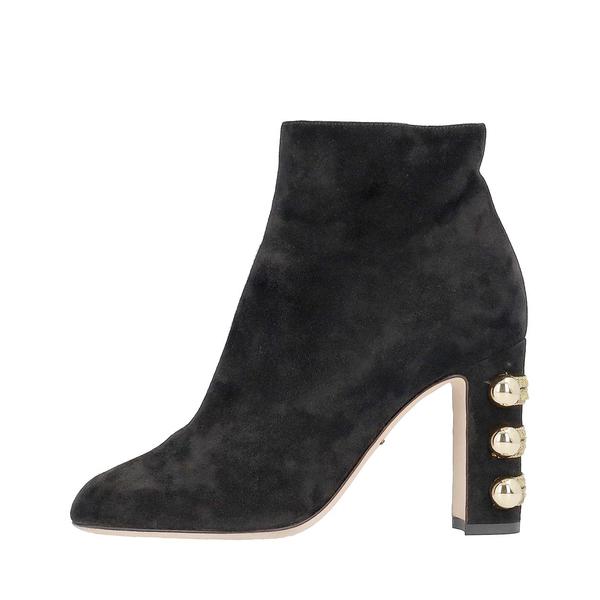 Suede Embellished Ankle Boots Black