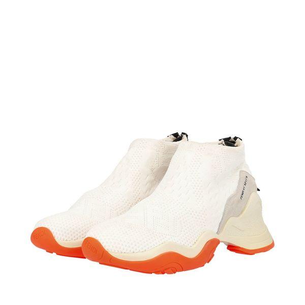 Mix Material FF Sock Sneakers White/Orange