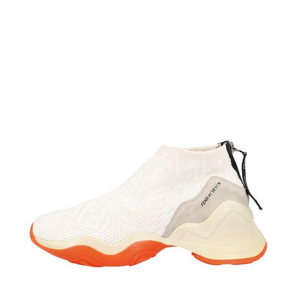 Mix Material FF Sock Sneakers White/Orange