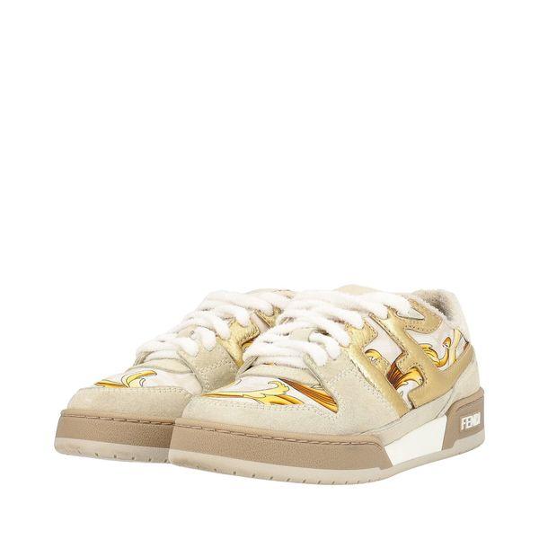 Mix Material Match Sneakers Beige