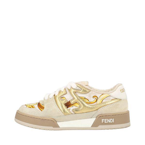 Mix Material Match Sneakers Beige