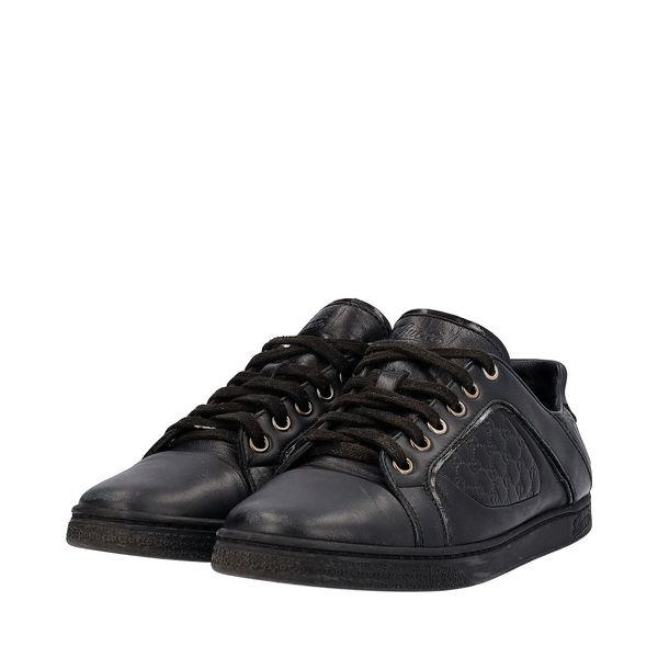 Leather/Mircroguccissima Sneakers Black