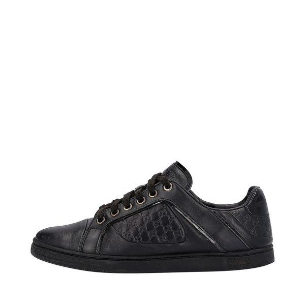 Leather/Mircroguccissima Sneakers Black