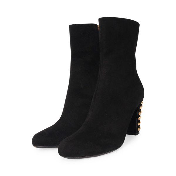 Suede Melville Studded Ankle Boots Black