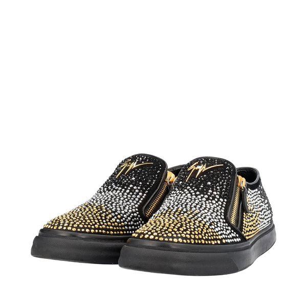 Suede Embellished Eve Slip-On Sneakers Black/Gold