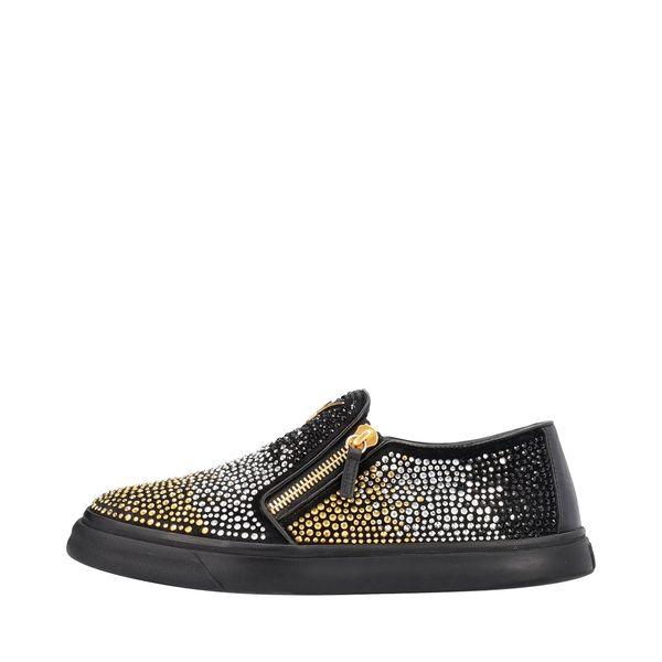 Suede Embellished Eve Slip-On Sneakers Black/Gold